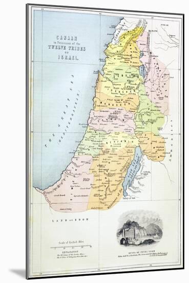 Canaan as it Was Divided Between the Twelve Tribes of Israel-null-Mounted Giclee Print