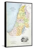 Canaan as it Was Divided Between the Twelve Tribes of Israel-null-Framed Stretched Canvas