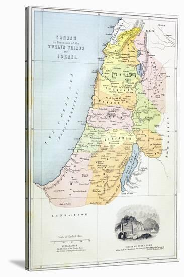 Canaan as it Was Divided Between the Twelve Tribes of Israel-null-Stretched Canvas