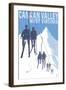 Canaan Valley, West Virginia - Skiers on Lift-Lantern Press-Framed Art Print