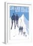 Canaan Valley, West Virginia - Skiers on Lift-Lantern Press-Framed Art Print