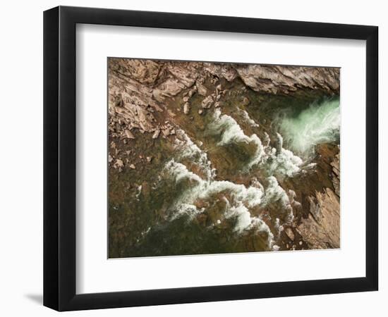 Canada, Aerial View of Waterfall Near Bury Cove Along Hudson Bay-Paul Souders-Framed Photographic Print