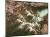 Canada, Aerial View of Waterfall Near Bury Cove Along Hudson Bay-Paul Souders-Mounted Photographic Print
