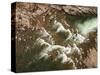 Canada, Aerial View of Waterfall Near Bury Cove Along Hudson Bay-Paul Souders-Stretched Canvas