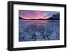 Canada, Alberta, Abraham Lake. Winter Sunrise over Lake and Mount Michener-Jaynes Gallery-Framed Photographic Print