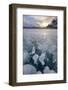 Canada, Alberta, Abraham Lake. Winter Sunrise over Lake and Mount Michener-Jaynes Gallery-Framed Photographic Print