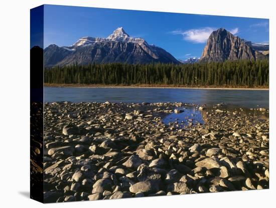 Canada, Alberta, Athabasca River and Canadian Rockies in Jasper NP-Mike Grandmaison-Stretched Canvas