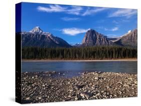 Canada, Alberta, Athabasca River and Canadian Rockies in Jasper NP-Mike Grandmaison-Stretched Canvas