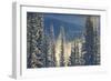 Canada, Alberta, Banff National Park. Fog rising from Bow River at sunrise.-Jaynes Gallery-Framed Photographic Print