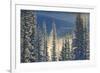 Canada, Alberta, Banff National Park. Fog rising from Bow River at sunrise.-Jaynes Gallery-Framed Photographic Print