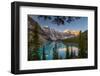 Canada, Alberta, Banff National Park, Moraine Lake at sunrise.-Yuri Choufour-Framed Photographic Print