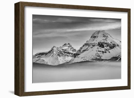 Canada, Alberta, Banff National Park, Mount Hector, Bow Peak, and fog over Bow Lake-Ann Collins-Framed Photographic Print