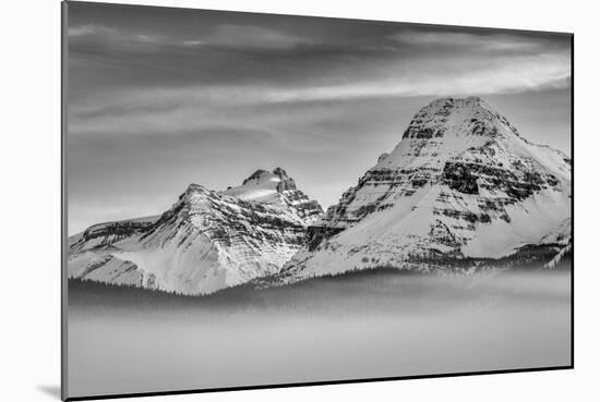 Canada, Alberta, Banff National Park, Mount Hector, Bow Peak, and fog over Bow Lake-Ann Collins-Mounted Photographic Print