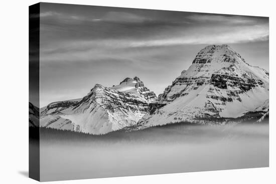 Canada, Alberta, Banff National Park, Mount Hector, Bow Peak, and fog over Bow Lake-Ann Collins-Stretched Canvas