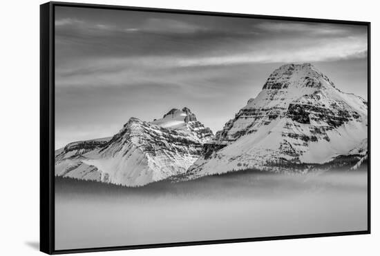 Canada, Alberta, Banff National Park, Mount Hector, Bow Peak, and fog over Bow Lake-Ann Collins-Framed Stretched Canvas