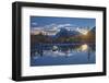 Canada, Alberta, Banff National Park. Mount Rundle and Vermillion Lakes at sunrise.-Jaynes Gallery-Framed Photographic Print