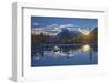 Canada, Alberta, Banff National Park. Mount Rundle and Vermillion Lakes at sunrise.-Jaynes Gallery-Framed Photographic Print