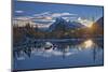 Canada, Alberta, Banff National Park. Mount Rundle and Vermillion Lakes at sunrise.-Jaynes Gallery-Mounted Photographic Print