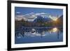 Canada, Alberta, Banff National Park. Mount Rundle and Vermillion Lakes at sunrise.-Jaynes Gallery-Framed Photographic Print