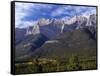 Canada, Alberta, Banff National Park, Mount Rundle Rises Above the Bow Valley-John Barger-Framed Stretched Canvas