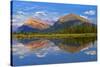 Canada, Alberta, Banff National Park. Mt. Rundle and Sulphur Mountain reflection in Vermillion Lake-Jaynes Gallery-Stretched Canvas