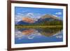 Canada, Alberta, Banff National Park. Mt. Rundle and Sulphur Mountain reflection in Vermillion Lake-Jaynes Gallery-Framed Photographic Print