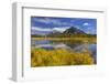 Canada, Alberta, Banff National Park. Mt. Rundle and Sulphur Mountain reflection in Vermillion Lake-Jaynes Gallery-Framed Photographic Print