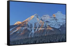 Canada, Alberta, Banff National Park. Peaks of the Bow Range at sunrise.-Jaynes Gallery-Framed Stretched Canvas