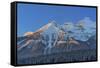 Canada, Alberta, Banff National Park. Peaks of the Bow Range at sunrise.-Jaynes Gallery-Framed Stretched Canvas