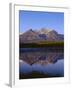 Canada, Alberta, Banff National Park, Sunrise Light on the Bow Range Reflects in Herbert Lake-John Barger-Framed Photographic Print