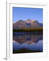 Canada, Alberta, Banff National Park, Sunrise Light on the Bow Range Reflects in Herbert Lake-John Barger-Framed Photographic Print