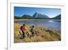 Canada, Alberta, Banff National Park, Vermilion Lake, Tourists with Bikes-null-Framed Giclee Print