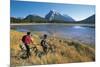 Canada, Alberta, Banff National Park, Vermilion Lake, Tourists with Bikes-null-Mounted Giclee Print