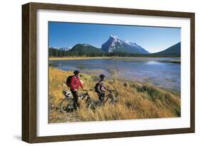 Canada, Alberta, Banff National Park, Vermilion Lake, Tourists with Bikes-null-Framed Giclee Print