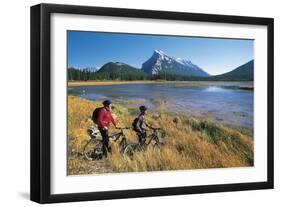 Canada, Alberta, Banff National Park, Vermilion Lake, Tourists with Bikes-null-Framed Giclee Print