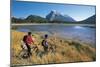 Canada, Alberta, Banff National Park, Vermilion Lake, Tourists with Bikes-null-Mounted Giclee Print