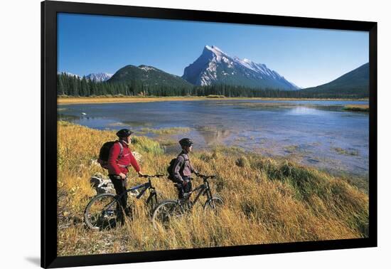 Canada, Alberta, Banff National Park, Vermilion Lake, Tourists with Bikes-null-Framed Giclee Print