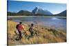 Canada, Alberta, Banff National Park, Vermilion Lake, Tourists with Bikes-null-Stretched Canvas