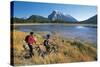 Canada, Alberta, Banff National Park, Vermilion Lake, Tourists with Bikes-null-Stretched Canvas