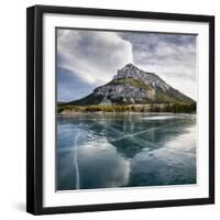 Canada, Alberta, Bow Valley Provincial Park. Frozen Barrier Lake and Mount Baldy-Ann Collins-Framed Premium Photographic Print