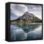 Canada, Alberta, Bow Valley Provincial Park. Frozen Barrier Lake and Mount Baldy-Ann Collins-Framed Stretched Canvas