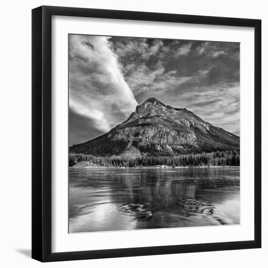 Canada, Alberta, Bow Valley Provincial Park, Mount Baldy and frozen Barrier Lake-Ann Collins-Framed Photographic Print