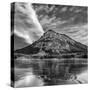 Canada, Alberta, Bow Valley Provincial Park, Mount Baldy and frozen Barrier Lake-Ann Collins-Stretched Canvas