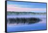 Canada, Alberta, Hondo. Fog on Lawrence Lake at dawn.-Jaynes Gallery-Framed Stretched Canvas