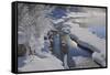 Canada, Alberta, Jasper National Park. Athabasca River in winter.-Jaynes Gallery-Framed Stretched Canvas