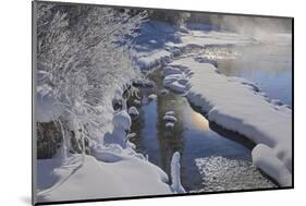 Canada, Alberta, Jasper National Park. Athabasca River in winter.-Jaynes Gallery-Mounted Photographic Print