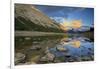 Canada, Alberta, Jasper National Park. Colin Range reflection in Medicine Lake at sunset.-Jaynes Gallery-Framed Photographic Print