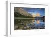 Canada, Alberta, Jasper National Park. Colin Range reflection in Medicine Lake at sunset.-Jaynes Gallery-Framed Photographic Print