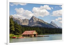 Canada, Alberta, Jasper National Park, Maligne Lake and Boat House-Jamie & Judy Wild-Framed Photographic Print