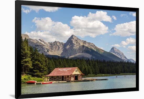 Canada, Alberta, Jasper National Park, Maligne Lake and Boat House-Jamie & Judy Wild-Framed Photographic Print